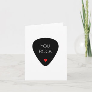 Cute Music Birthday 'You Rock' Guitar pun Card