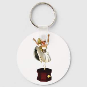 Cute Music Box Dancer Key Ring