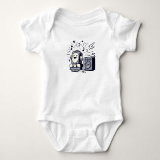 Cute Music Lover – Adorable Cartoon Baby Bodysuit