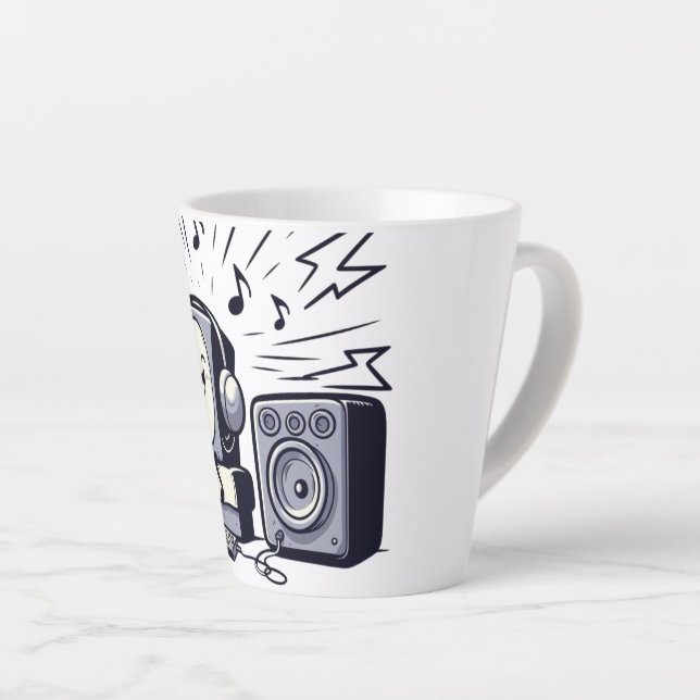 Cute Music Lover – Fun Cartoon Coffee Mug 01 (Right Angle)