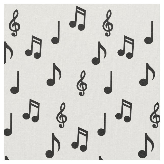 Cute Music Notes Musician Teacher Fabric (Close Up)