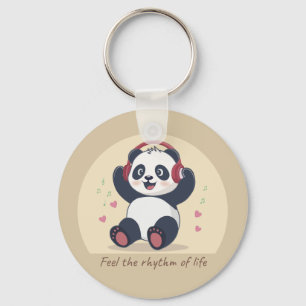 Cute Music Panda Key Ring