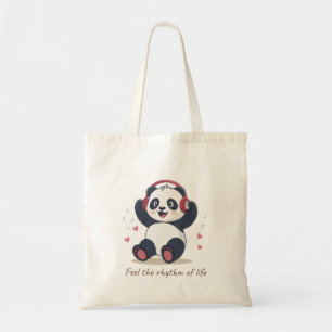 Cute Music Panda Tote Bag