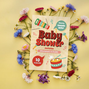 Cute Music-Themed Baby Shower Invitation