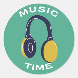 CUTE MUSIC TIME HONEYMOON CLASSIC ROUND STICKER