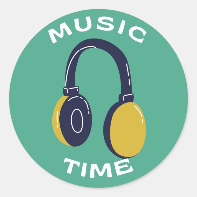 CUTE MUSIC TIME HONEYMOON CLASSIC ROUND STICKER (Front)