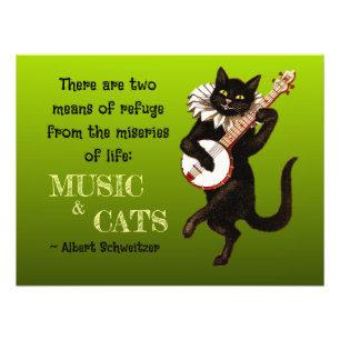 Cute Musical Cat Two Means of Refuge Schweitzer Photo Print