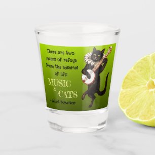 Cute Musical Cat Two Means of Refuge Schweitzer Shot Glass