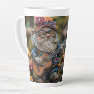 Cute musical gnome playing a guitar  latte mug