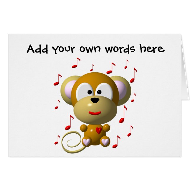 Cute Musical Monkey (Front Horizontal)