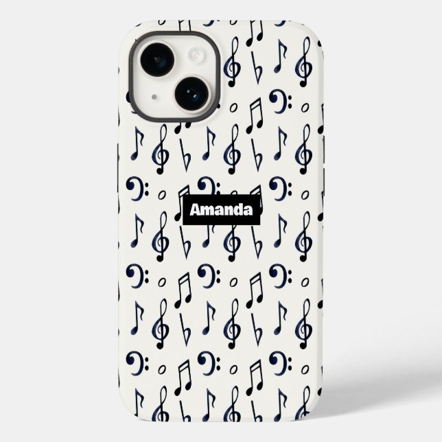 Cute Musical Notes Pattern Case-Mate iPhone Case (Back)