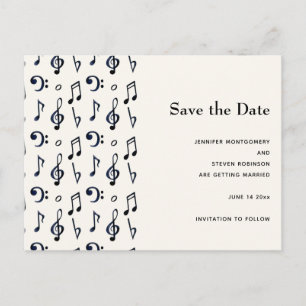 Cute Musical Notes Pattern Save the Date