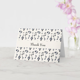 Cute Musical Notes Pattern Thank You
