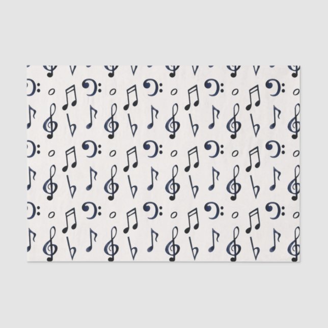 Cute Musical Notes Pattern Tissue Paper (Front)
