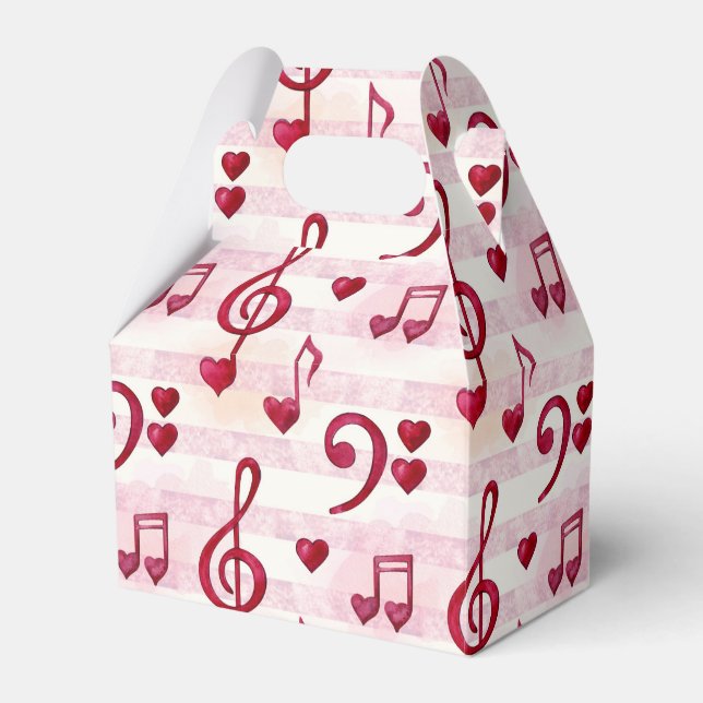 cute musical notes tiled pattern party  favour box (Front Side)