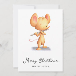 Cute Musician Merry Christmas  Holiday Card
