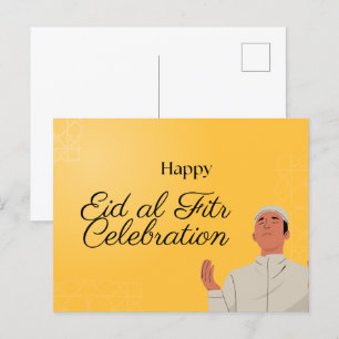 Cute Muslim Boy and Girl Eid Mubarak Postcard