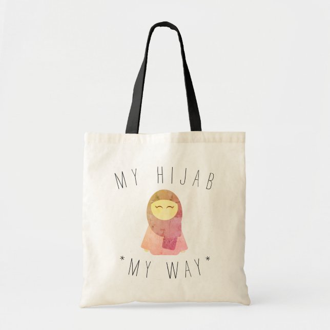 cute muslim girl with hijab tote bag (Front)