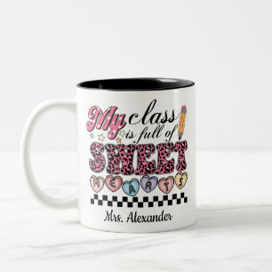 Cute My Class Full Of Sweet Hearts Personised Two-Tone Coffee Mug