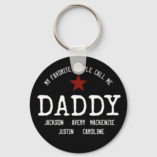Cute My Favourite People Call Me... Personalised  Key Ring (Front)