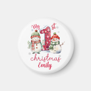 Cute My First Christmas Snowmen Magnet