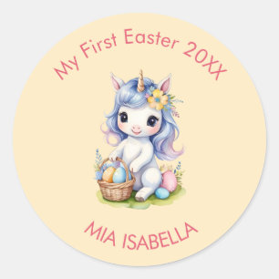 Cute My First Easter Unicorn Baby Sticker