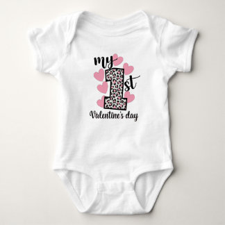 CUTE MY FIRST VALENTINES DAY SAYING BABY BODYSUIT