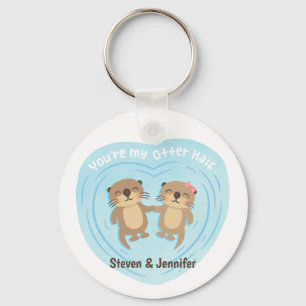 Cute My Otter Half, Couple Personalized Key Ring