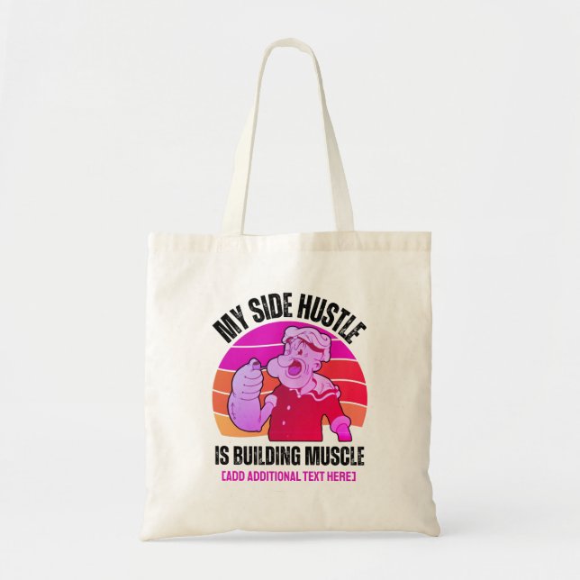 Cute My Side Hustle is Building Muscle Gym  Tote Bag (Front)