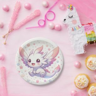 Cute Mythical Dragon Baby Shower Paper Plate