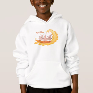 Cute nachos corn chips surfing cartoon