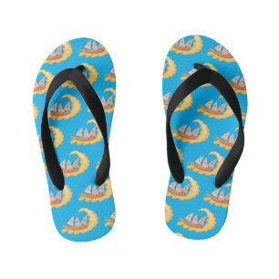 Cute nachos corn chips surfing cartoon kid's thongs