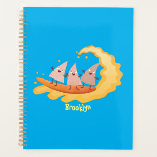 Cute nachos corn chips surfing cartoon planner