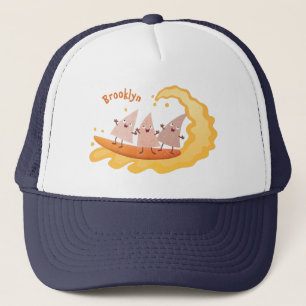 Cute nachos corn chips surfing cartoon trucker hat