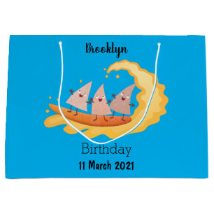 Cute nachos corn chips surfing  large gift bag