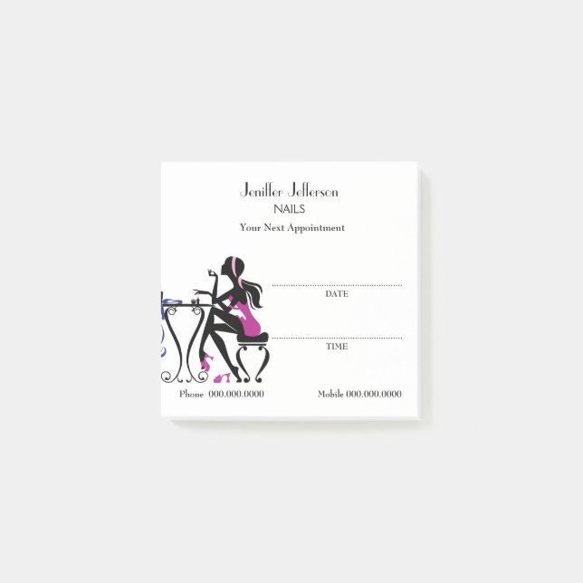 Cute Nail artist Appointment Post-it® Notes (Front)