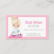 Cute Nail Tech Business Card