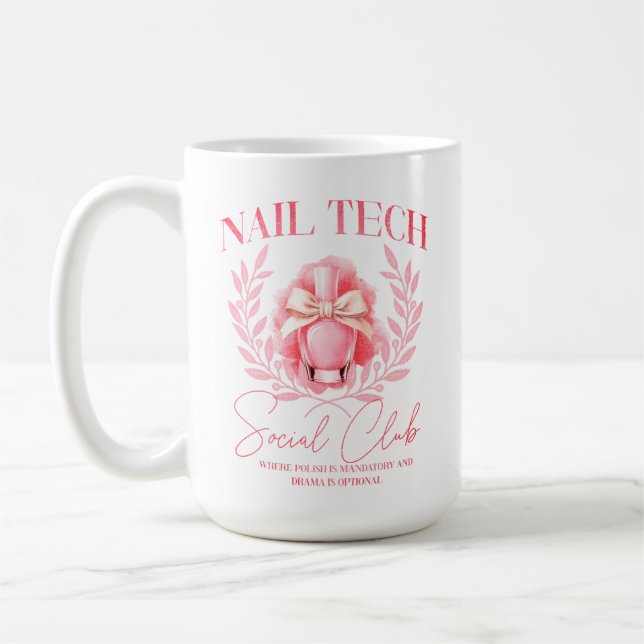 Cute Nail tech Coquette Nail Polish Social Club   Coffee Mug (Left)