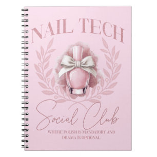 Cute Nail tech Coquette Nail Polish Social Club Notebook