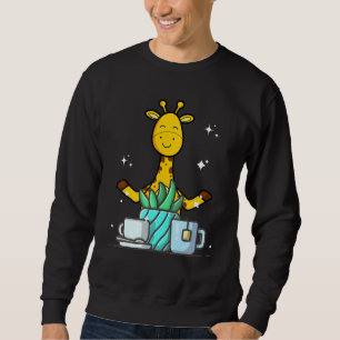 Cute Namaste Giraffe Do Yoga Gardening Coffee Sweatshirt