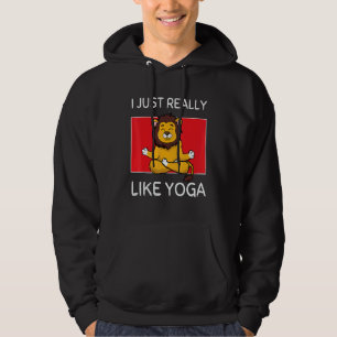 Cute Namaste Lion I Just Really Like Yoga Pilates Hoodie