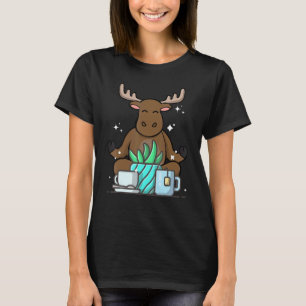 Cute Namaste Moose Do Yoga Gardening Coffee T-Shirt