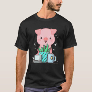 Cute Namaste Pig Do Yoga Gardening  Coffee T-Shirt