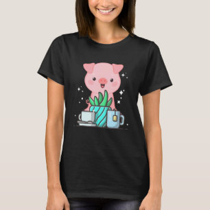 Cute Namaste Pig Do Yoga Gardening Coffee T-Shirt
