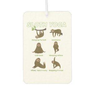 cute namaste sloth yoga zen lover  car air freshener