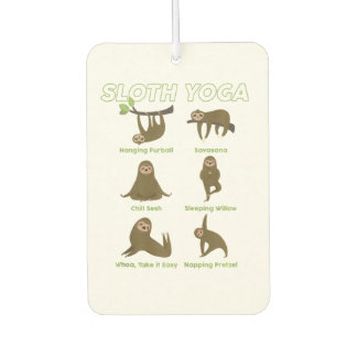 cute namaste sloth yoga zen lover  car air freshener