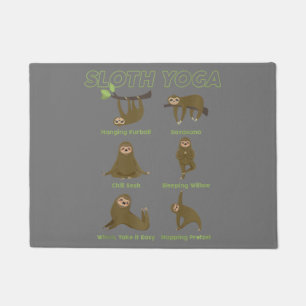 cute namaste sloth yoga zen lover  doormat