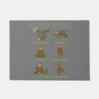 cute namaste sloth yoga zen lover  doormat