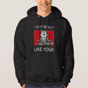 Cute Namaste Wolf I Just Really Like Yoga Pilates Hoodie