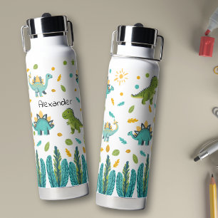 Cute Name Dinosaur T Rex Pattern Water Bottle